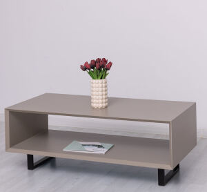Couchtisch Skandi mit schwarzen Metallfüßen