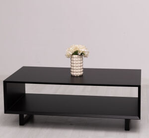 Couchtisch Skandi mit schwarzen Metallfüßen