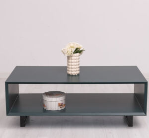 Couchtisch Skandi mit schwarzen Metallfüßen lackiert