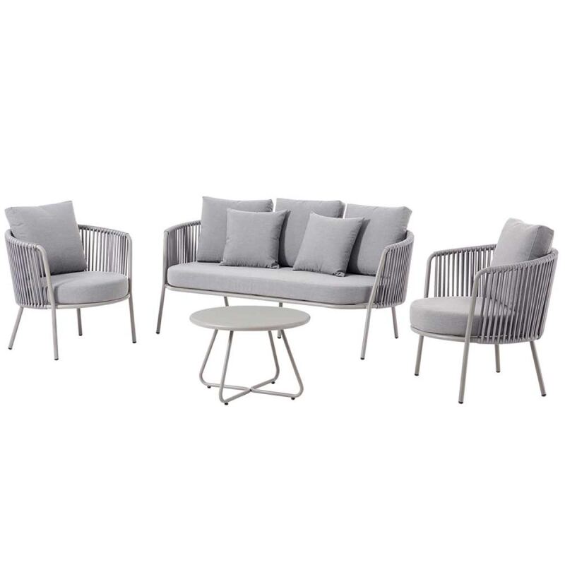 Edles Loungemöbel-Set 4-teilig hellgrau