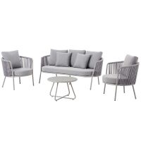 Edles Loungemöbel-Set 4-teilig hellgrau