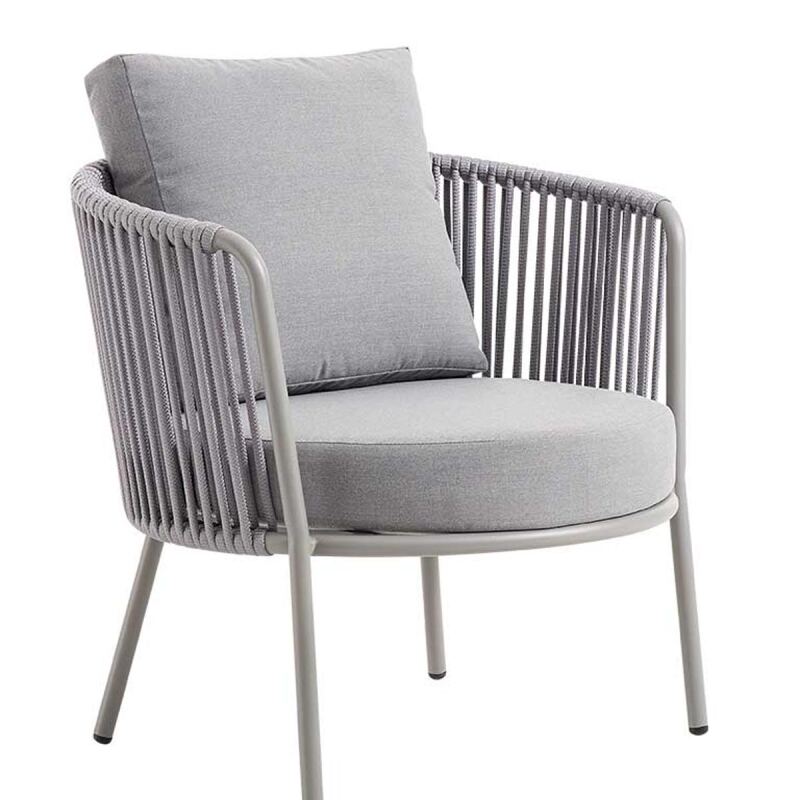 Lounge-Sessel Outdoor, hellgrau