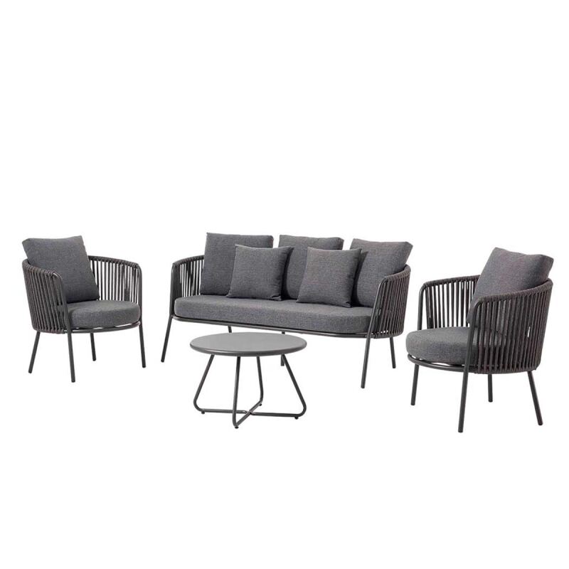 Garten-Loungemöbel-Set 4-teilig dunkelgrau