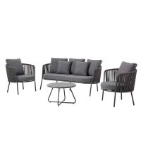Garten-Loungemöbel-Set 4-teilig dunkelgrau