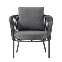 Moderner Outdoor-Sessel inkl. Kissen, dunkelgrau