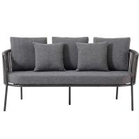 Modernes Outdoor-Sofa 2-Sitzer, dunkelgrau