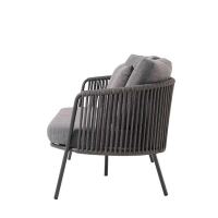 Modernes Outdoor-Sofa 2-Sitzer, dunkelgrau