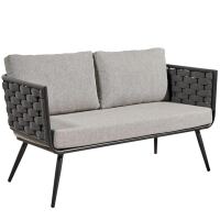 Außergewöhnliches Loungemöbel-Set 4-teilig grau