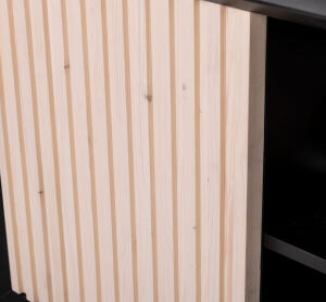 Waschbecken-Unterschrank mit Front in Lamellenoptik