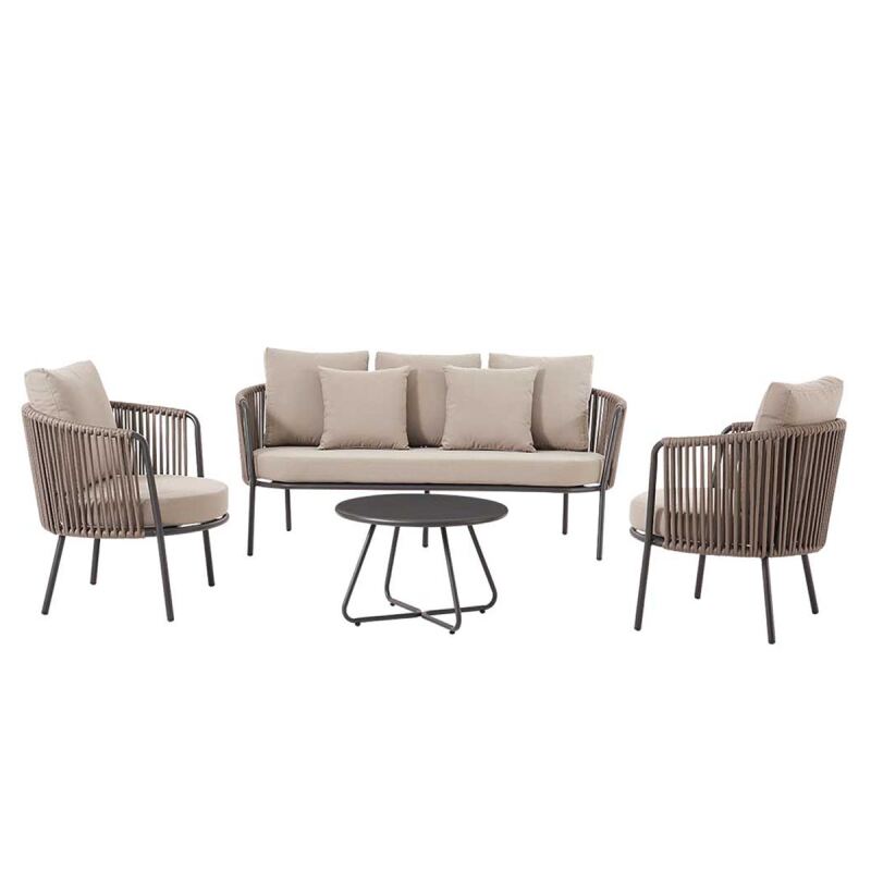 Stilvolles Loungemöbel-Set 4-teilig, Taupe