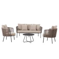 Stilvolles Loungemöbel-Set 4-teilig, Taupe