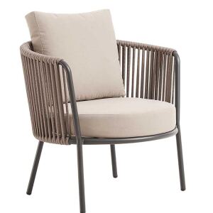Stilvoller Outdoor-Sessel inkl. Kissen in Taupe