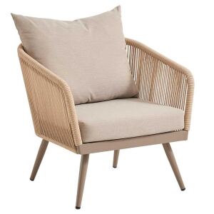 4-teiliges Loungemöbel-Set, creme-beige
