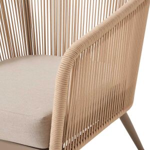 4-teiliges Loungemöbel-Set, creme-beige