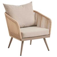 4-teiliges Loungemöbel-Set, creme-beige