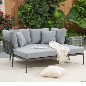 XXL-Outdoorbett grau-anthrazit