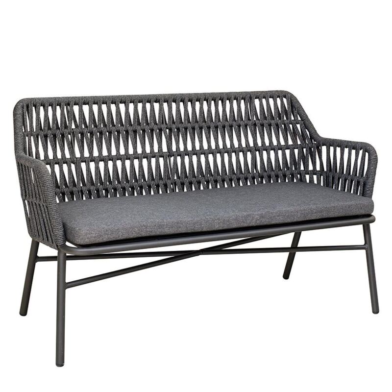 Attraktive Outdoor-Bank 2-Sitzer, dunkelgrau
