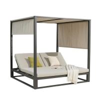 Exklusives Outdoor Himmelbett, beige-anthrazit