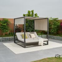 Exklusives Outdoor Himmelbett, beige-anthrazit