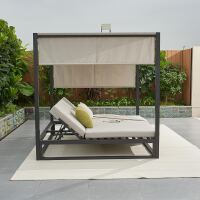 Exklusives Outdoor Himmelbett, beige-anthrazit