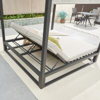 Exklusives Outdoor Himmelbett, beige-anthrazit
