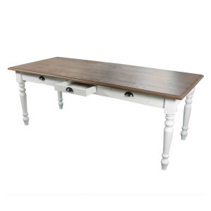 FranzÃ¶sischer Landhausstil Esstisch, altweiÃŸ braun, 210 cm