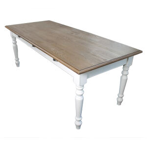 FranzÃ¶sischer Landhausstil Esstisch, altweiÃŸ braun, 210 cm