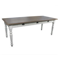 FranzÃ¶sischer Landhausstil Esstisch, altweiÃŸ braun, 210 cm