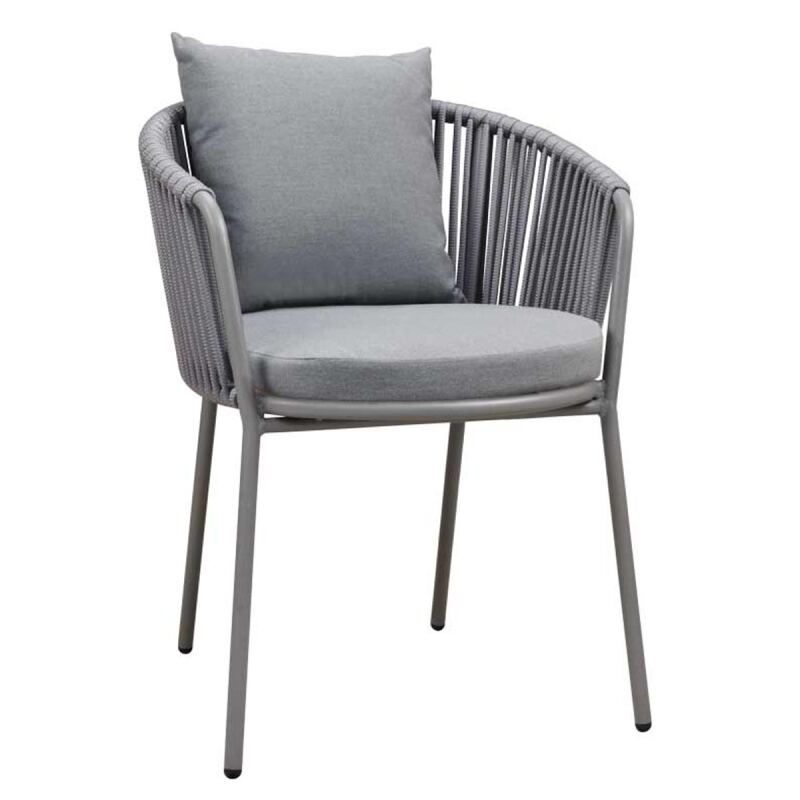 Bequemer Outdoor-Sessel inkl. Kissenset, grau