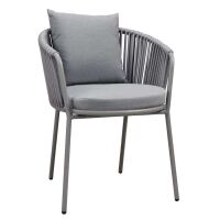 Bequemer Outdoor-Sessel inkl. Kissenset, grau