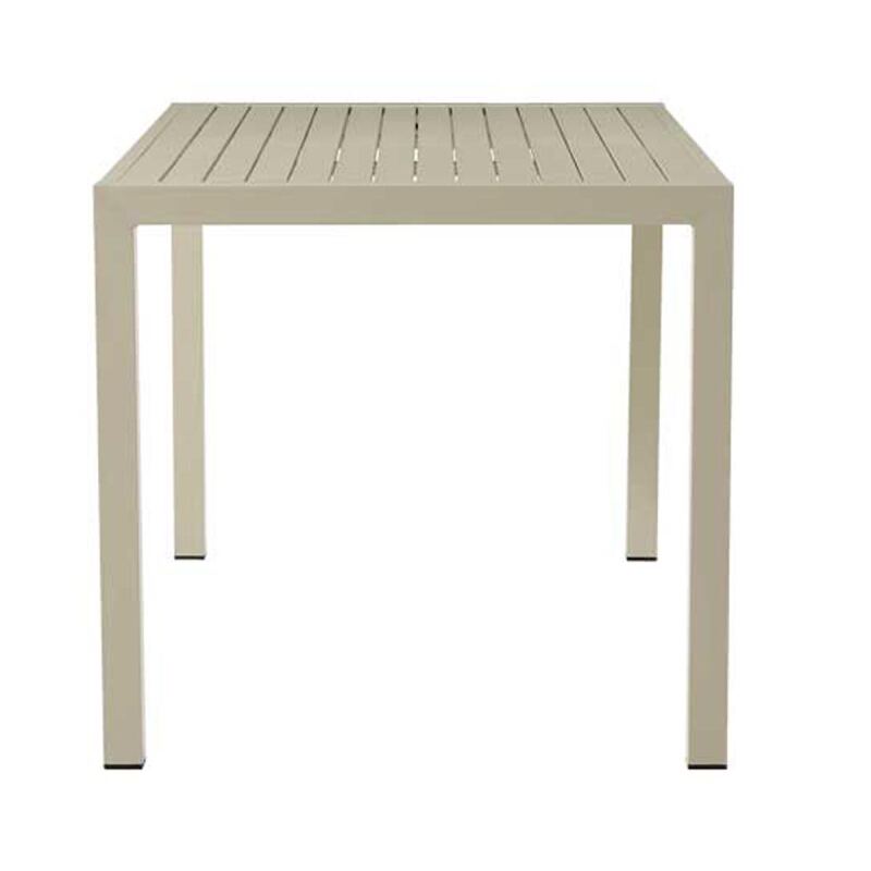 Gartentisch aus robustem Stahl in grau/beige