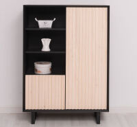 modernes Highboard im Skandi-Look schwarz / weiß geölt