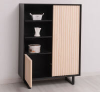 modernes Highboard im Skandi-Look schwarz / weiß geölt