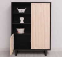 modernes Highboard im Skandi-Look schwarz / weiß geölt