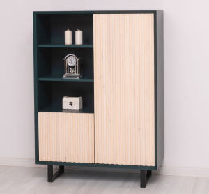 moderner Wohnzimmerschrank im Skandi-Look ozeanblau /...