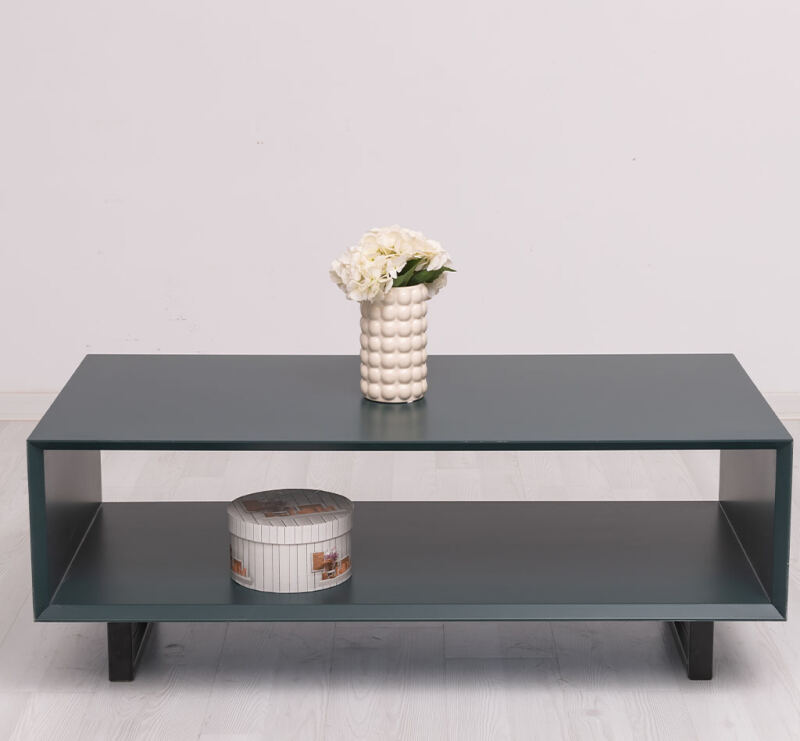 Couchtisch im Skandi-Look mit Metallfüßen Ozeanblau