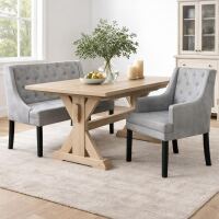 Esszimmer Polsterbank Landhausstil Knopfsteppung