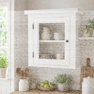 Kleiner Landhaus Hängeschrank mit Glastür...