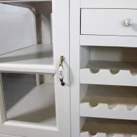 Freistehende Landhausstil Kücheninsel mit Glastüren cremeweiß