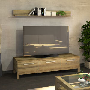 Wildeiche Wandboard freihängend - niedriges Rückenbrett 180 cm