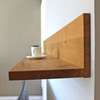 Wildeiche Wandboard freihÃ¤ngend - niedriges RÃ¼ckenbrett 180 cm