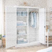 Weißer Kleiderschrank mit Lamellentüren
