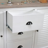 Sideboard mit LamellentÃ¼ren weiÃŸ-hellgrau