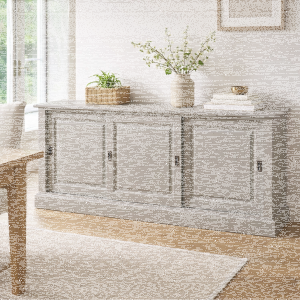 Landhausstil Sideboard mit Schiebetüren steingrau