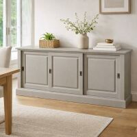 Landhausstil Sideboard mit Schiebetüren steingrau