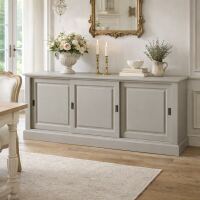 Landhausstil Sideboard mit Schiebetüren steingrau