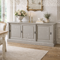 Landhausstil Sideboard mit Schiebetüren steingrau