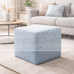 Sitzwürfel Rosalin Microfaser hellblau
