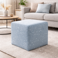 Sitzwürfel Rosalin Microfaser hellblau