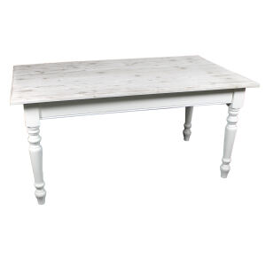 Landhaus Esstisch Shabby Chic weiÃŸ-hellgrau, 160 cm